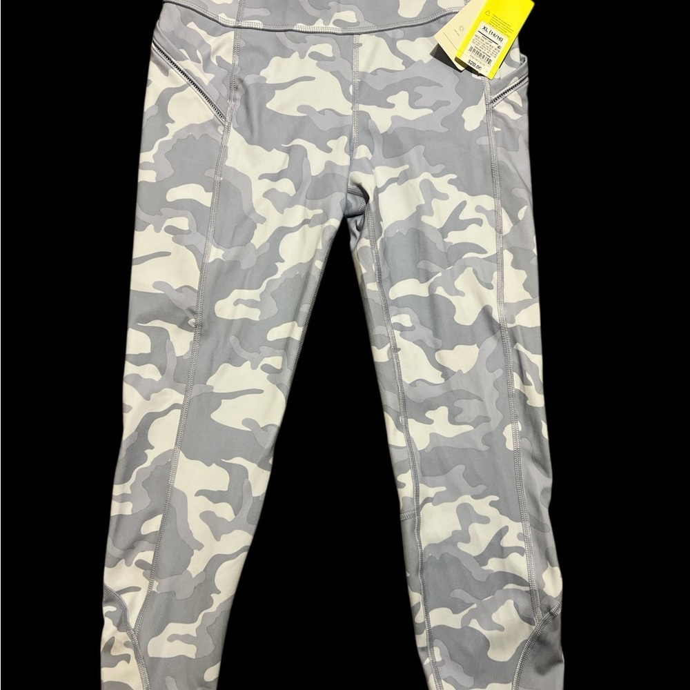 All in Motion Gray and White Camouflage Kids Leggings
